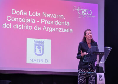 Intervención de Lola Navarro, concejala - presidenta del distrito de Arganzuela durante el FestiPEP X Tu Futuro